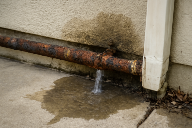 Corroded Pipe Water Removal